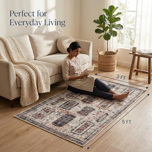 Image of Dream Weaverz Anti Slip Rectangular Carpet for Living Room & Hall | Silk | Flat Woven Soft Washable Floor Mat for Home, Bedroom Floor & Kitchen | Durable Anti Skid Rug for Daily Use (3 X 5) feet