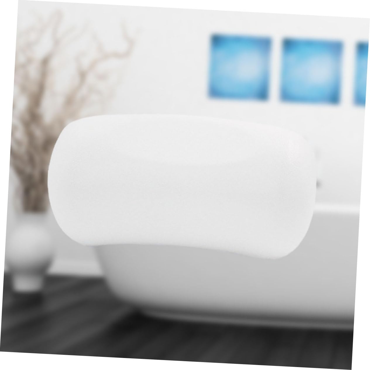 Healvian Cuscino per Vasca da Bagno in Pu 7 Ventose Antiscivolo, Morbido e Durevole, per Uso Domestico e Spa, Supporto Ergonomico per Collo e Testa
