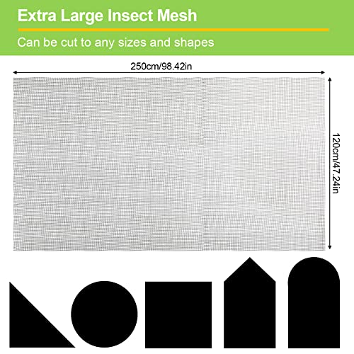 Fliegengitter Katzensicher, Fiberglas Fliegengitter Netz 250cm x 120cm, DIY Fenster Insektenschutzgitter Grau Fliegennetz Meterware für Balkontür Wohnzimmer Terrassentür