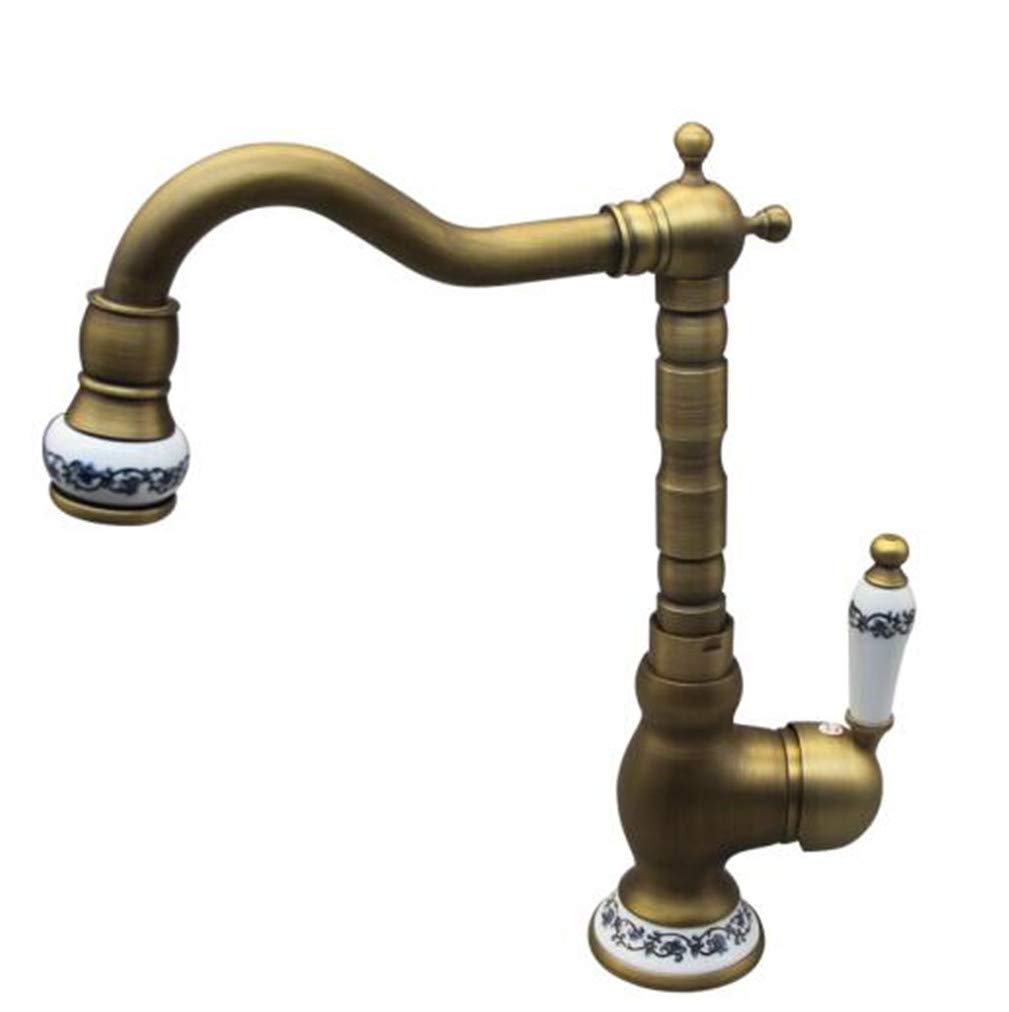Baño Antiquebrass ∕ Grifo Negro Para Lavabo Grifo Para Fregadero De Cocina Grifo De Latón Con Aireador Estilo Retro Mezclador De Lavabo Torneira Banheiro Grifo De Bronce De Agua, Latón Antiguo