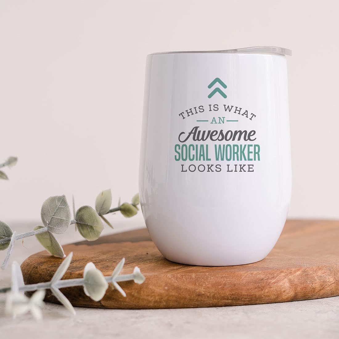 Andaz Press Funny This Is What An Awesome Social Worker Looks Like Wine Tumbler with Lid 12 Oz Stemless Stainless Steel Insulated Tumbler Gift for Coworker Birthday Gift