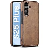 AIOVETEAB Cover per Samsung Galaxy S25+ / S25 Plus, Pelle Premium Custodia Slim Sottile Retrò Business Antigraffio Case Posteriore Protettiva Per Samsung Galaxy S25 Plus,Marrone