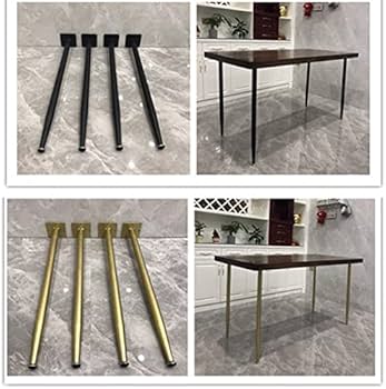 Amazon｜4個セットアイアン テーブル レッグ ブラック/ゴールデン 鉄脚