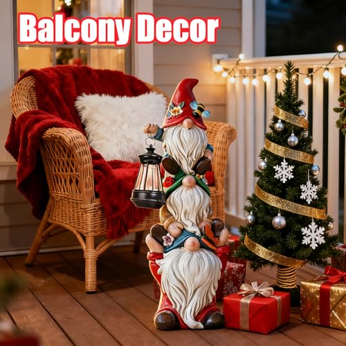Christmas-Gnome-Statue-with-Solar-Lights-Garden-Sculptures-Funny-Triple-Gnome-Outdoor-Patio-Lawn-Yard-Balcony-Home-Decor-Birthday-Gift-for-Woman-Grandma-12-in-Garden-Gnome