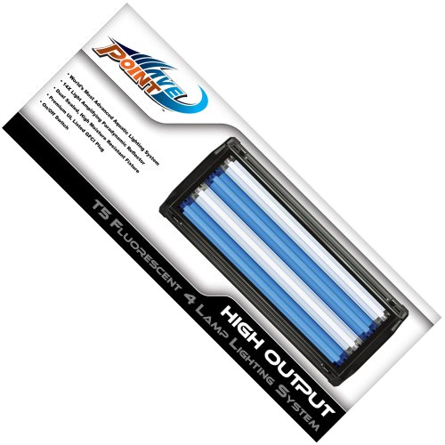 Wave-Point 24-Inch 96-Watt 4 Bulb High Output T-5 Lighting System, Black #TOP1