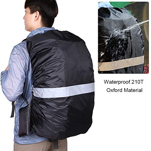 KKmoon Capa de mochila com faixa reflexiva feminina homem bolsa impermeável capa de chuva para cicli