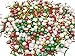 Christmas Sprinkles Sugar Pearls candy 120g/ 4.2oz, Cupcake Cake Topper mix Holiday Sprinkles for Traditional Baking Manvscakes Jimmies Ice Cream Cookie Crystal Decorating Nonpareils (HCF-78)