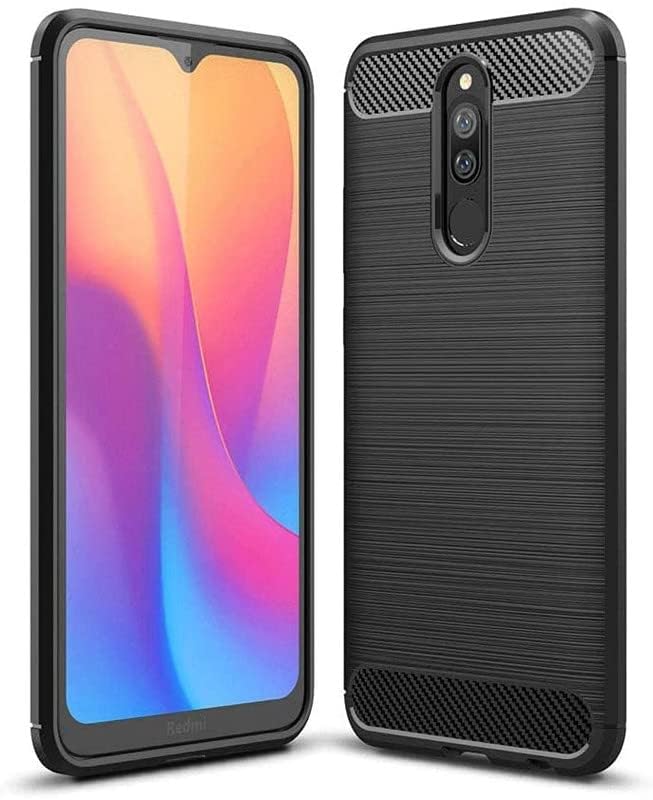 Image of Hybrid Carbon Fiber Back Case for Mi Redmi 8 (Black)