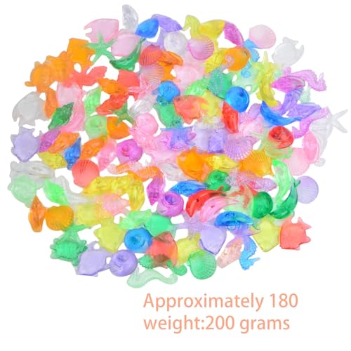 Image of 200g(About 150pcs) Mini Acrylic Ocean Animals Starfish Ornaments Plastic Seashells Under The Sea,Sea Shells for Crafting Fish Tank Potted Micro Fairy Garden Dollhouse