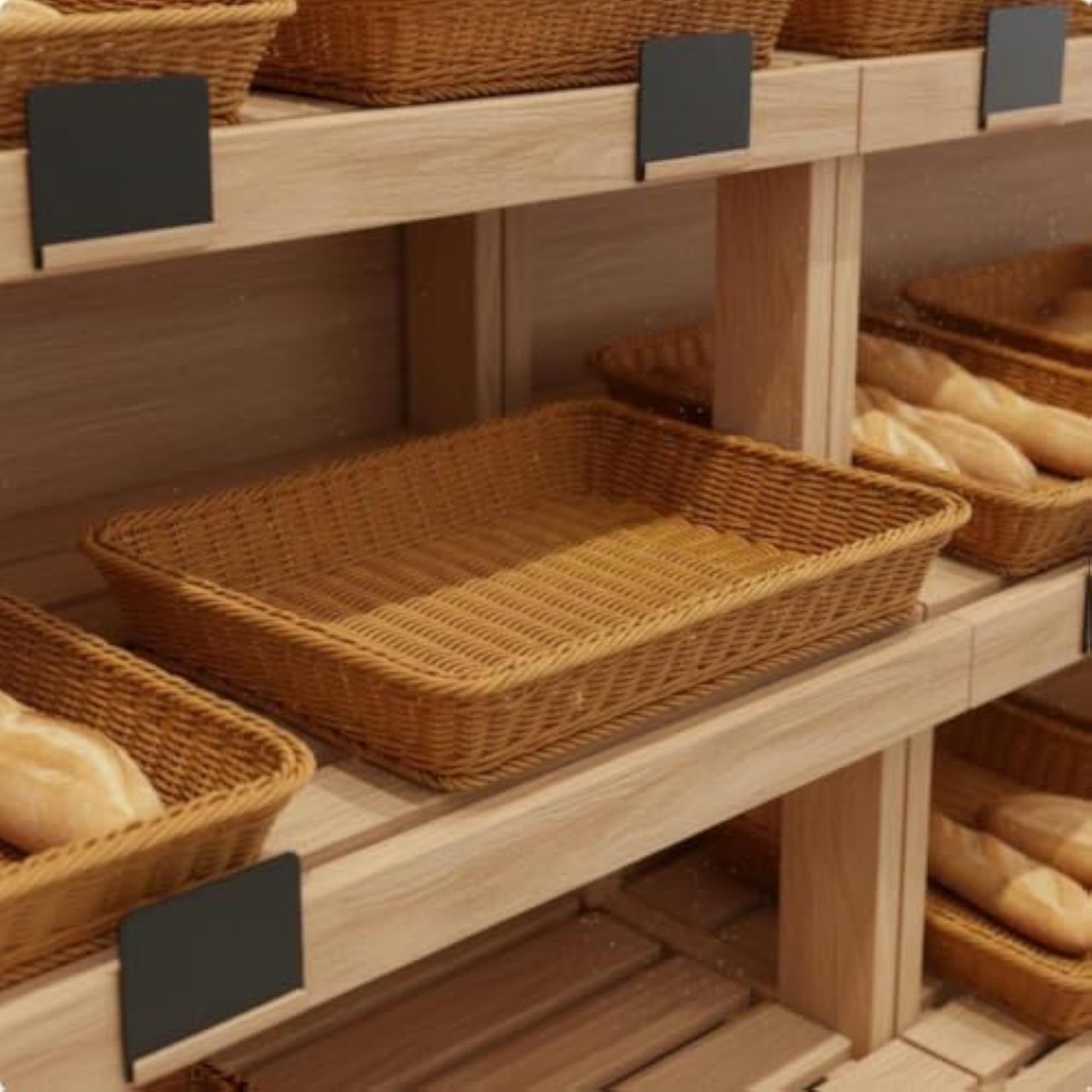 Rectangular Woven Fruit Basket with Large Capacity