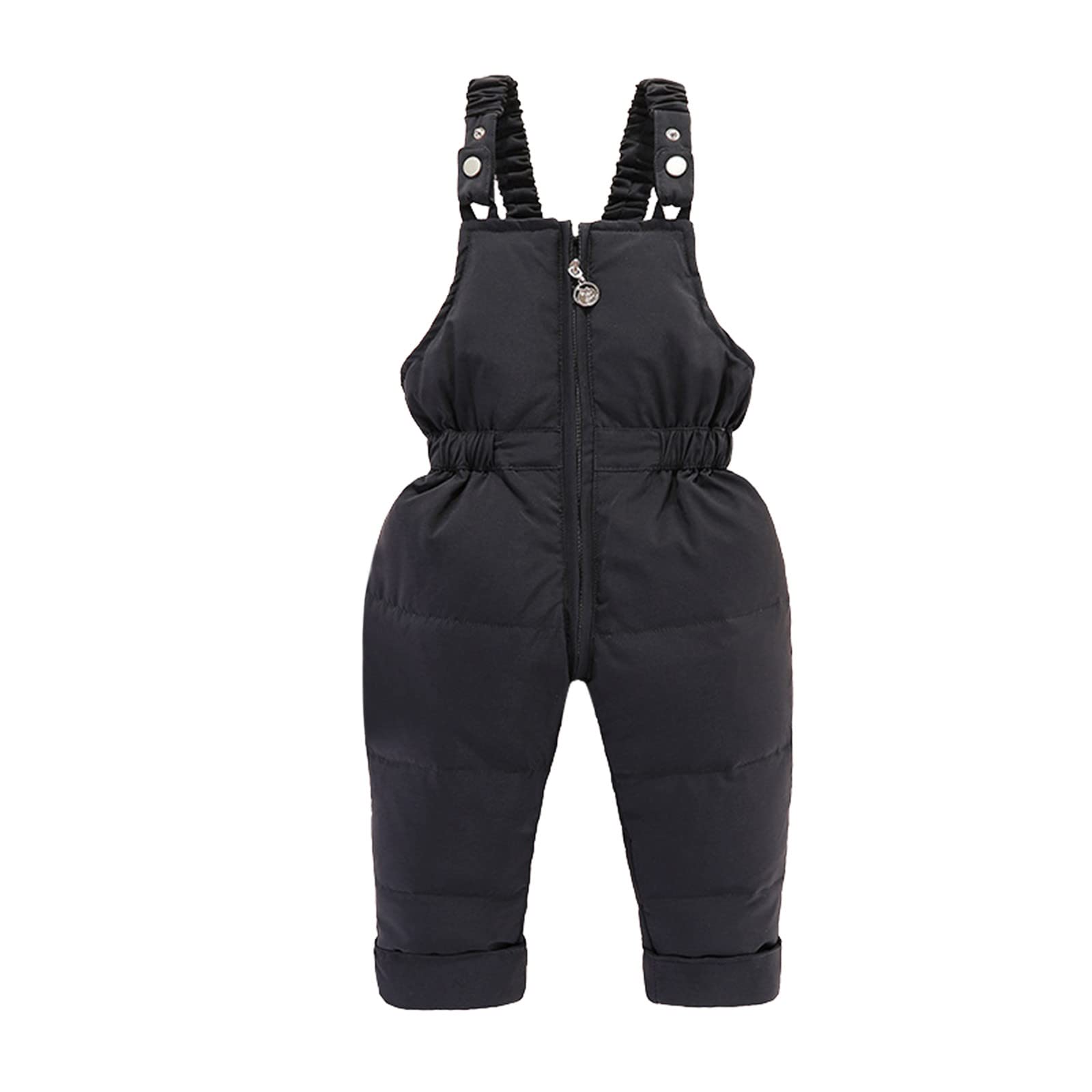 Tuta da Sci Piumino per bambini e bambine Capppotto con Cappuccio Piumino Invernale da Neonato Bambino Giacca Inverno con Saloppetti 2 Pezzi Set di piumino per bambini Neonato (Black, 3-4 Years)