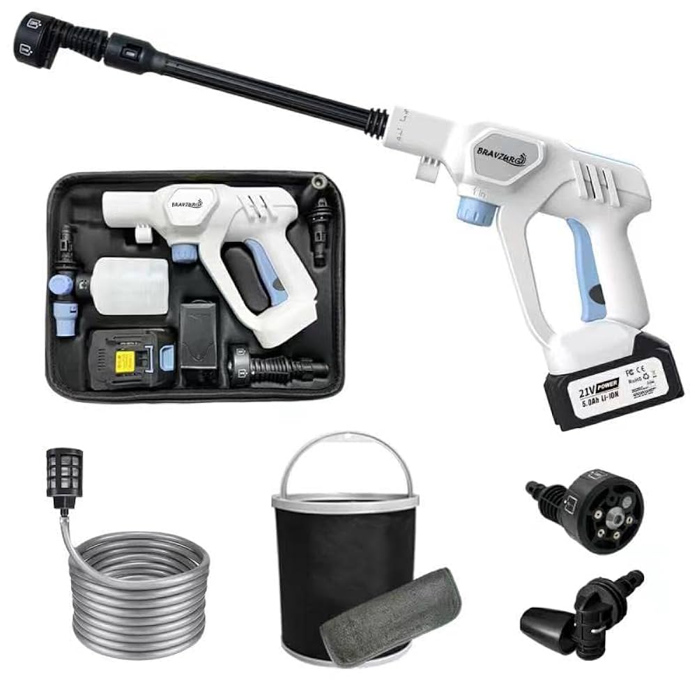 Amazon | 高圧洗浄機 充電式 コードレス Bravzurg 大容量