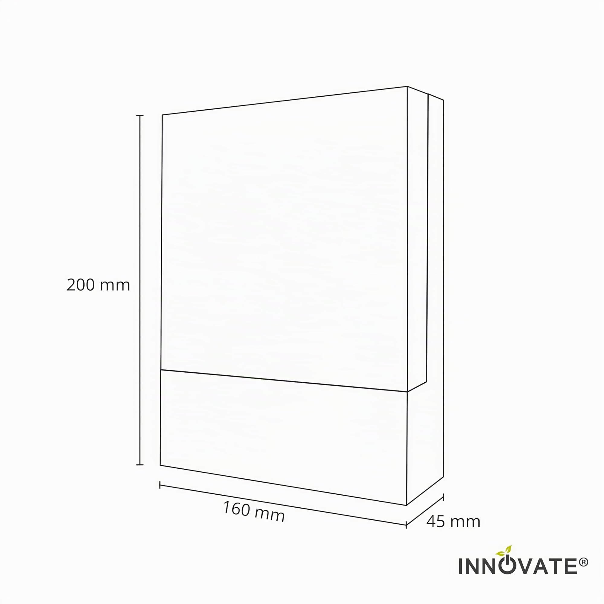 Innovate LED Hausnummer beleuchtet 230V – Außenleuchte - Wandlampe aussen schwarz – Witterungsbeständig nach IP54 - Warmweiß - inkl. Selbstklebeziffern
