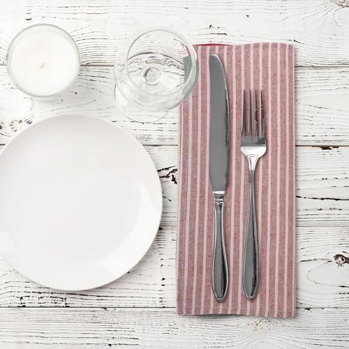 Serviettes de table rayées réutilisables pour éviter le jetable aux dîners - 6