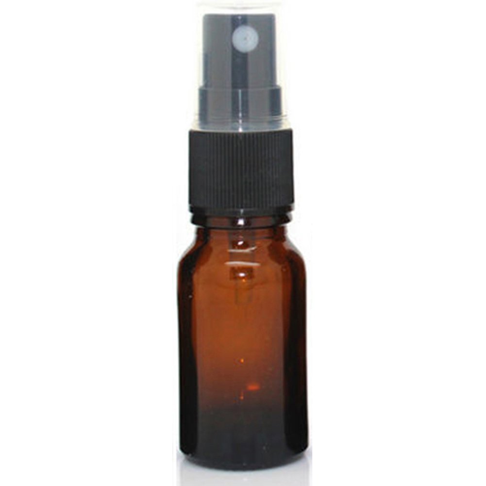 Bluelans® Empty Amber Glass Spray Bottle - 30ml Refillable Container Great For Essential Oils, Cleaning Products, Homemade Cleaners, Aromatherapy, Beauty Treatments - Durable Black Mist Spray (30ml)