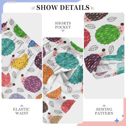 ZZXXB Colorful Hedgehog Print Boys Long Pants Soft Trousers Elastic Waist Kids Lounge Bottoms with Pockets S-XL4