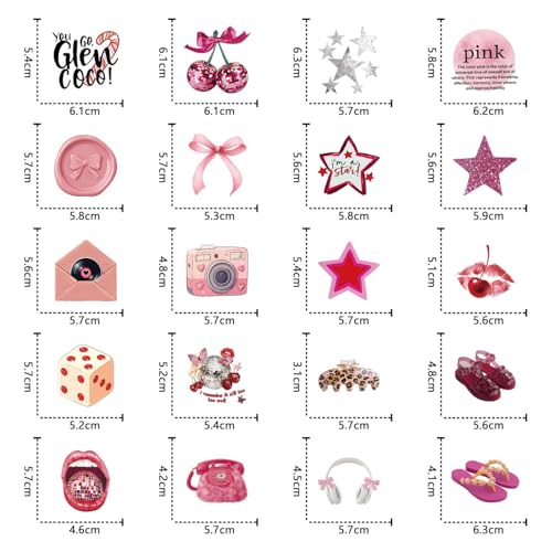 100 calcomanías rosas Y2k impermeables que decoran sin dejar marcas en tu ordenador de vinilo 6
