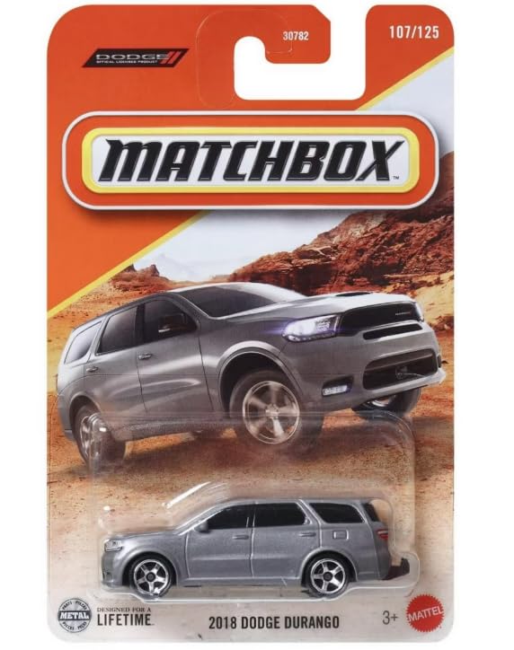 Matchbox Dodge Durango 2018 a escala 1:64 plateado miniatura 1