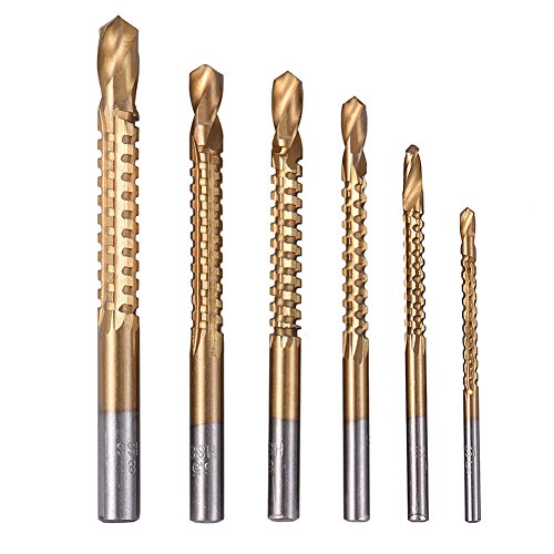 Titanium Drill Saw Bit Set, HSS Serrated Bit Hole Drilling, 3-8mm Carpenter Hacksaw Drill Bits Kit, Cuts Through Wood, Dry Wall, Plastic, Metal