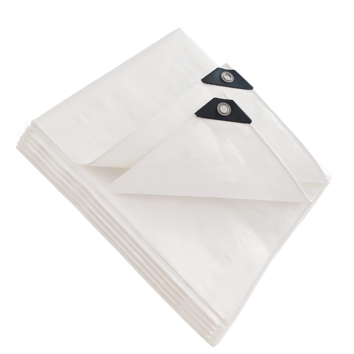 Ansio White Tarpaulin 4M X 5M Water-Resistant Heavy Duty Tarp Large Camping Cover Sheet – Multipurpose Groundsheet With Uv Protection, Weatherproof & Frost-Resistant – Reinforced Eyelets