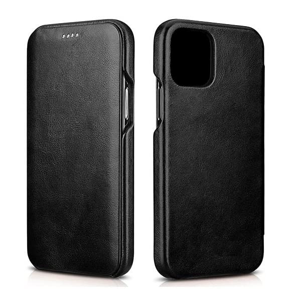 Image of WHITBULL Royal Leather Magnetic Flip case Compatible with Apple iPhone 12 Mini (5.4 Inch) Black