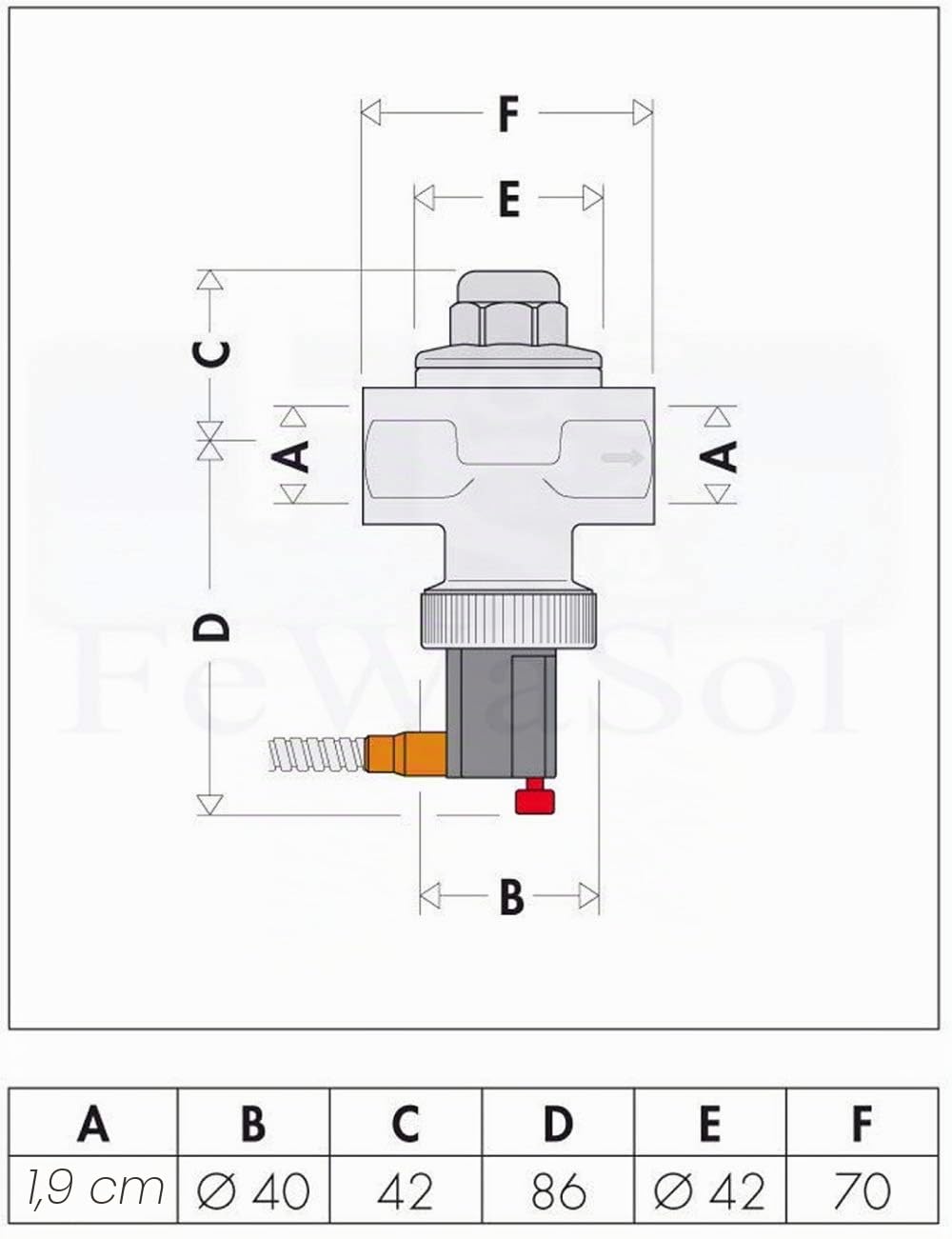 Caleffi, Válvulas de Seguridad Térmica ST543, Calderas equipadas con Serpentina de Seguridad o Globo E.C.S., Cuerpo de Latón matrizado cromado, Muelle de acero inoxidable, Sellos EPDM, Accesorios 3/4 "F
