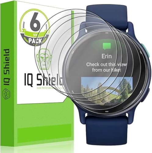 IQShield 6 Pack for Garmin Vivoactive 6/Vivoactive 5 42mm Screen Protector: Clear TPU Film, Bubble-Free Installation, Scratch-Resistant, Case Friendly, Self-Healing, HD Clarity for Ultimate Protection