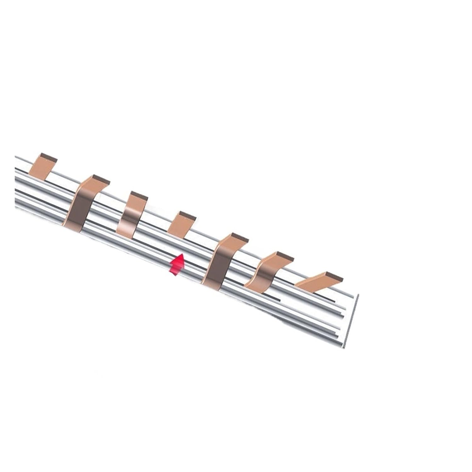 2P/3P busbar Empty Open Connector with Protective end Cover Double Inlet and Double Outlet Circuit Breaker Conductive bar(2P-6 Circuits)