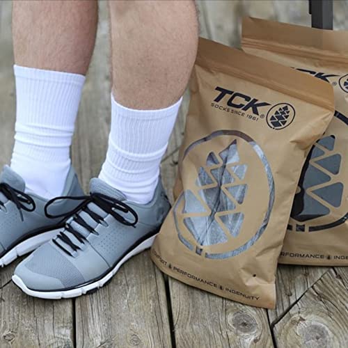 Tck 6 Pair Work & Athletic Crew Socks (White, Large) #TOP4