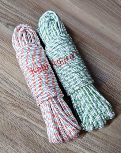 Image of 20 Meter Heavy Duty Clothesline Rope (10 Meter Each Pack of 2) Adjustable, Anti-Slip Polyester Laundry Line for Indoor & Outdoor Drying - Strong, Multicolour Washing Line Rassi