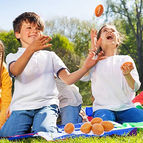 FUNNISM 12 Pack Mini Football Stress Balls,Squeeze Foam Soccer Ball for Stress/Anxiety Relief,Relaxation,Classroom Prize,School Carnival Reward,Superbowl and Kids Sports Birthday Party Favor Toy Gift