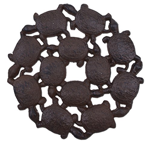 Baby Turtles Decorative Stepping Stone Paver Brown Cast Iron 10.25