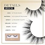 Lilly Lashes Everyday Reveal Faux Mink False Eyelashes - Natural Look Wispy Strip Lashes - Short, Round Shaped, 13 mm - Reusable Up to 20 Times - Image 5