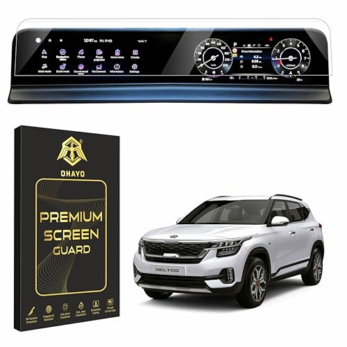 Image of OHAYO Military Strength Screen Protector For Kia Seltos Facelift 9H+ Hardness, Strong Protection, Full Screen Edge-to-Edge Cover, Scratch Resistant, Bubble-Free Install, Ultra HD Clarity,With installation kit