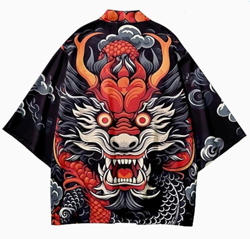 Image of Women's and Men Kimono Cardigan Japanese Long Sleeves Lightweight Open Front Coat Tops