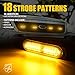 Xprite Amber 6 LED Emergency Strobe Lights Kit Surface Flush Mount Side Marker Grill Grille Hazard Warning Light Head 18 Flashing Modes for Off-Road Vehicles ATV Trucks Cars - 4PCS