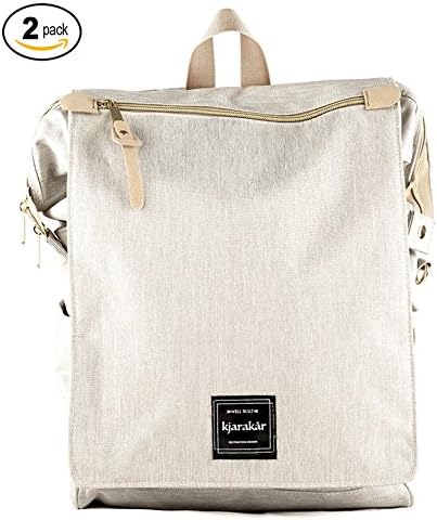 Kjarakär Backpack Bundle; (2 Grey) Small Backpack, Laptop Backpack or Diaper Bag. TSA Friendly
