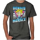 Brisco Brands Retro Dennis The Menace Cartoon Graphic T Shirt Men or Women Dark Heather