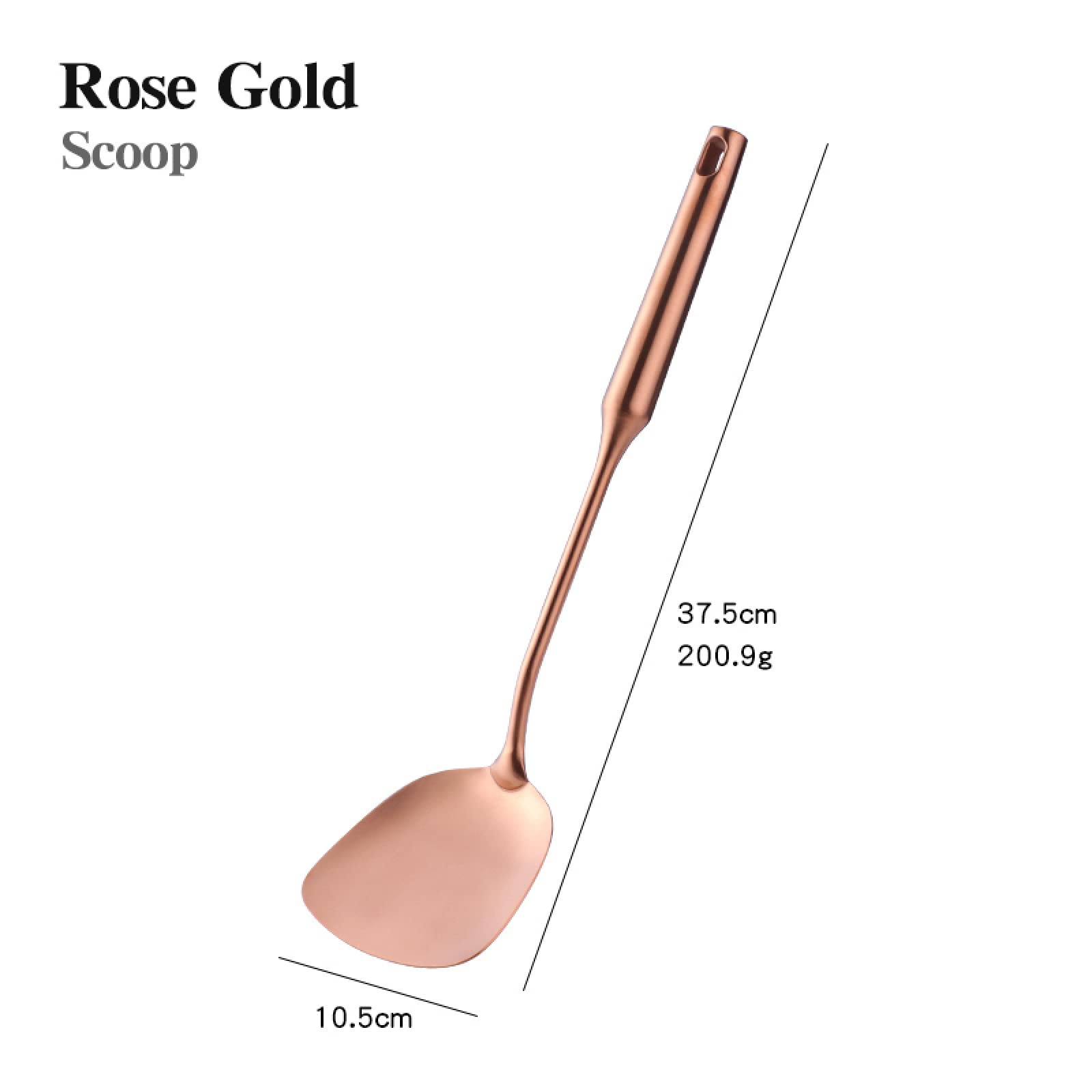 Juego de utensilios de cocina de acero inoxidable y oro rosa, utensilios de cocina funcionales, juego de 10 piezas