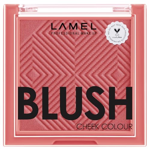 Lamel Blush Cheek Plum Color Mini - Blendable Purple Powder Blush - Enhances & Defines Shapes & Features - Shading & Contouring - 4 Universal Shades - 408 (Plum) - 3.8g / 0.13 oz