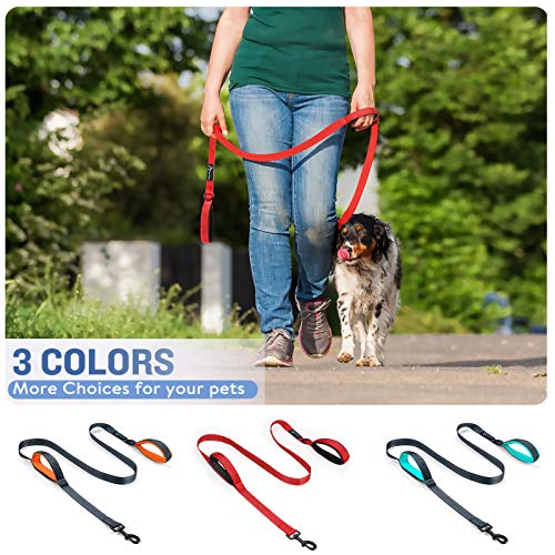 Image of Dog Leash for Large Medium Dogs 6Ft x 1 inch Reflective Stitching Large Pet Leash with 2 Traffic Padded Handles Dog Lead Rope for Running Walking Training (Green 1 Pack)