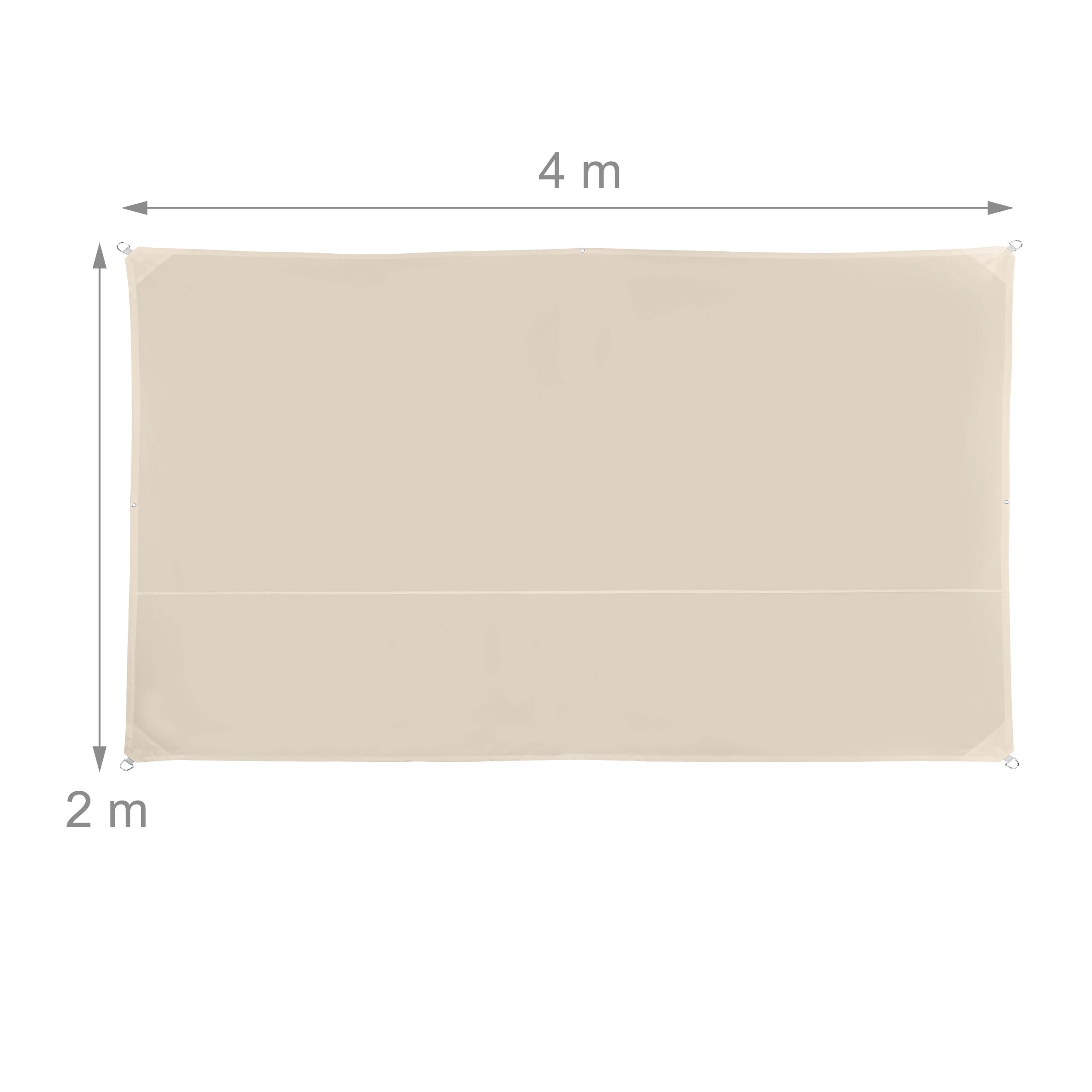 Relaxdays Voile d’ombrage Rectangle diffuseur d’Ombre Protection Soleil Jardin UV terrasse Toile imperméable 2x4m, Beige, 2 x 4 m