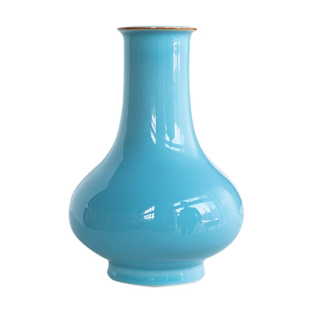 Vase en céramique bleu d'art ménager aux finitions soignées pour le salon