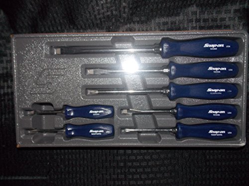 Snap-on 7 piece rare blue hard handle screwdriver set, part #sddx…