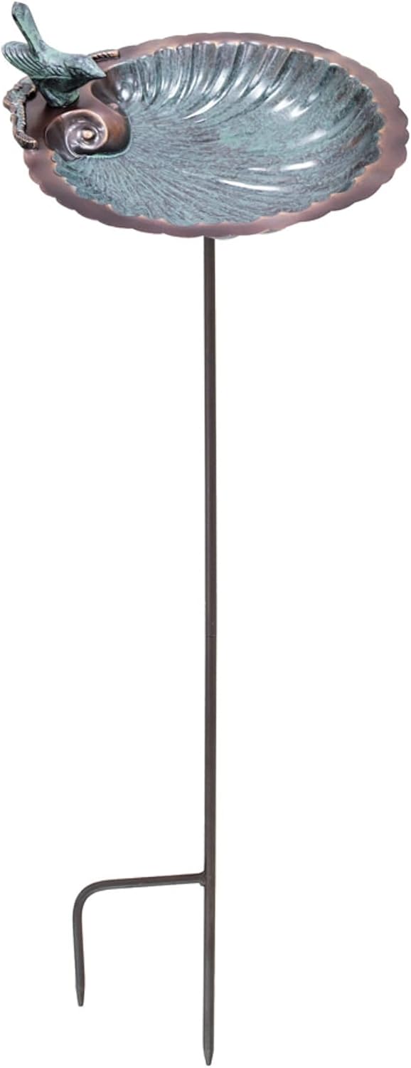 Scallop Shell Birdbath- Stake