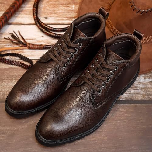 Image of LOUIS STITCH Chukka Boot for Men | High Ankle Italian Leather Boot | Handcrafted | Hiking and Biking Shoes | Brogue Style Lace-up Boot | Mens Formal Boot |Black |(BT-WBNDCKBGJB)