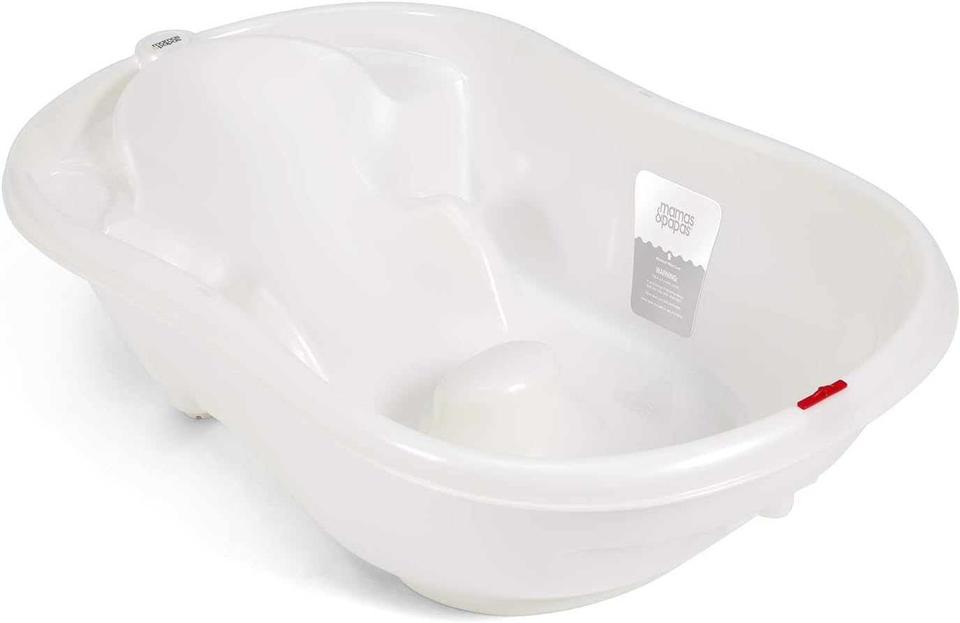 Mamas & Papas Acqua Bambino Two Stage Bath with Safety Support Positions for Newborn Baby to 12 Months - Pearl White
