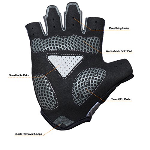 Vmfts Cycling Gloves Gel Pading Fingerless Sporting Glove For Weightlifting Racing Biking Climbing Parkour Running,Black Medium #TOP1