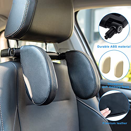 Ticarve Car Headrest Pillow, Car Seat Head Neck Supports, Car Seat Back Hanger Hook, Adjustable Both Side Travel Car Sleeping Pillow For Kids Adult (Black) #TOP1