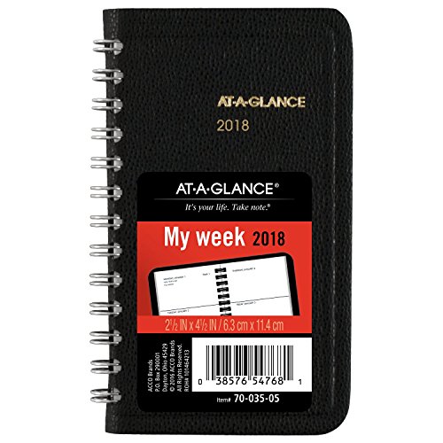 AT-A-GLANCE Weekly Pocket Planner, January 2018 - December 2018, 2-1/2